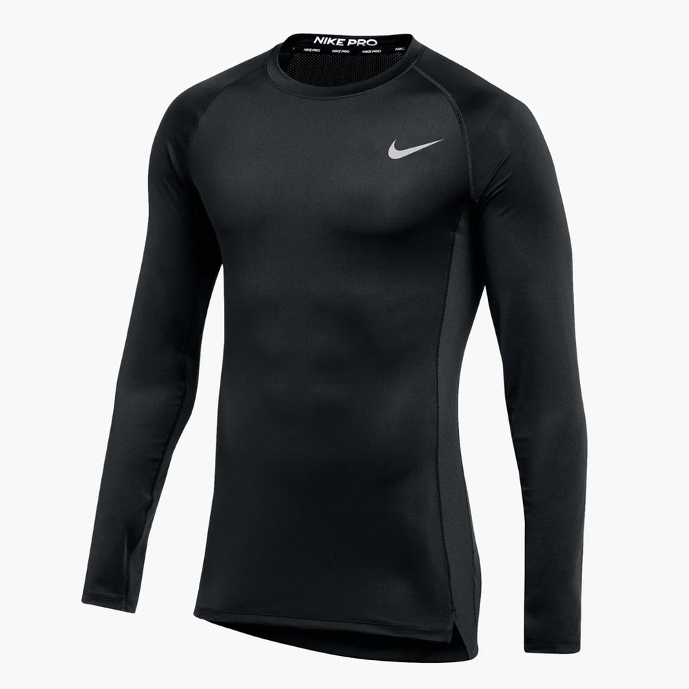 NWT: NIKE PRO BLACK LONG SLEEVE TRAINING TOP BLACK